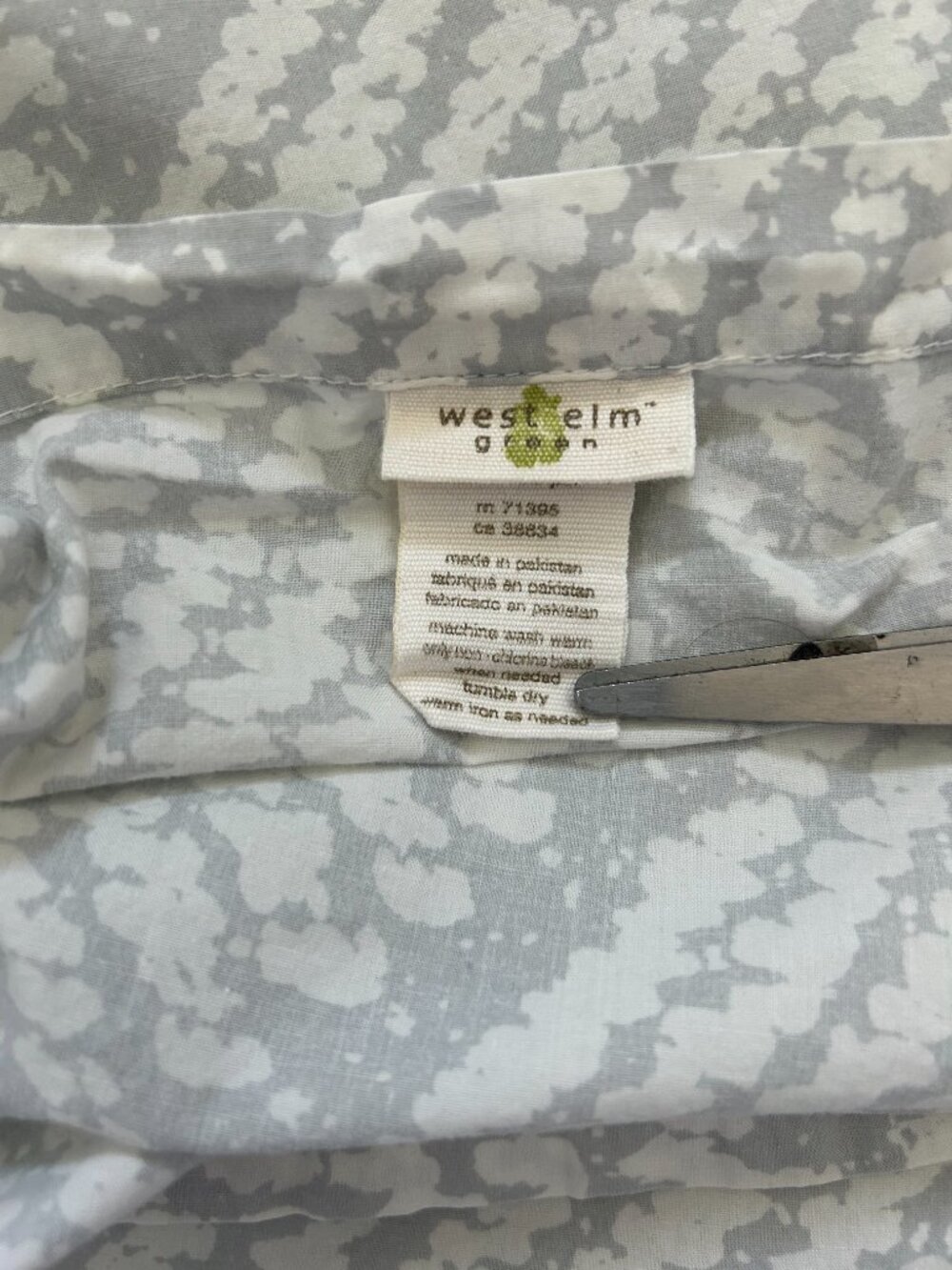 West Elm Grey and White Euro Shams (2) - Picture 2 of 4